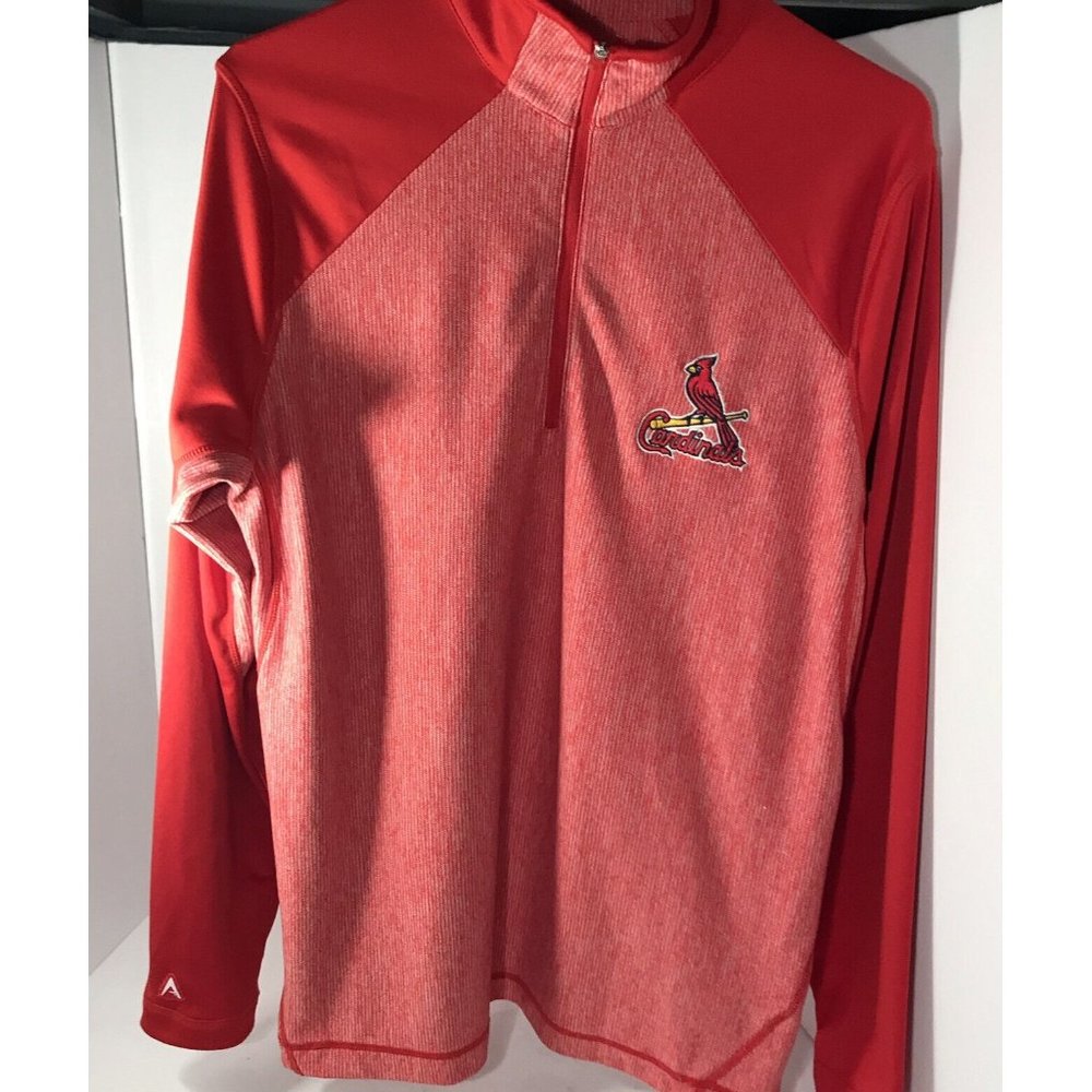 MLB Cardinals Baseball Women Pullover Top Small long sleeve Quarter Zip